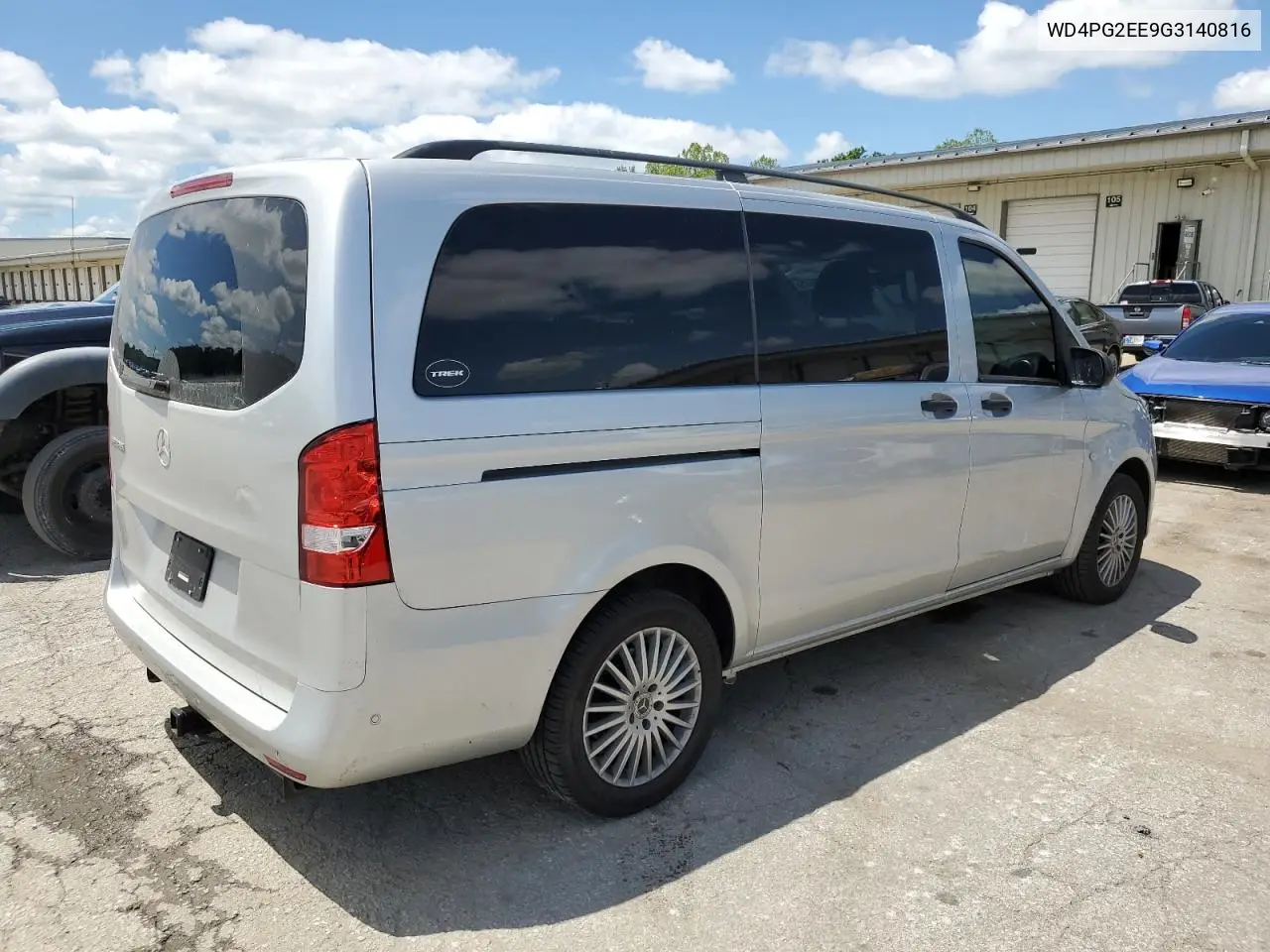 2016 Mercedes-Benz Metris VIN: WD4PG2EE9G3140816 Lot: 53452675