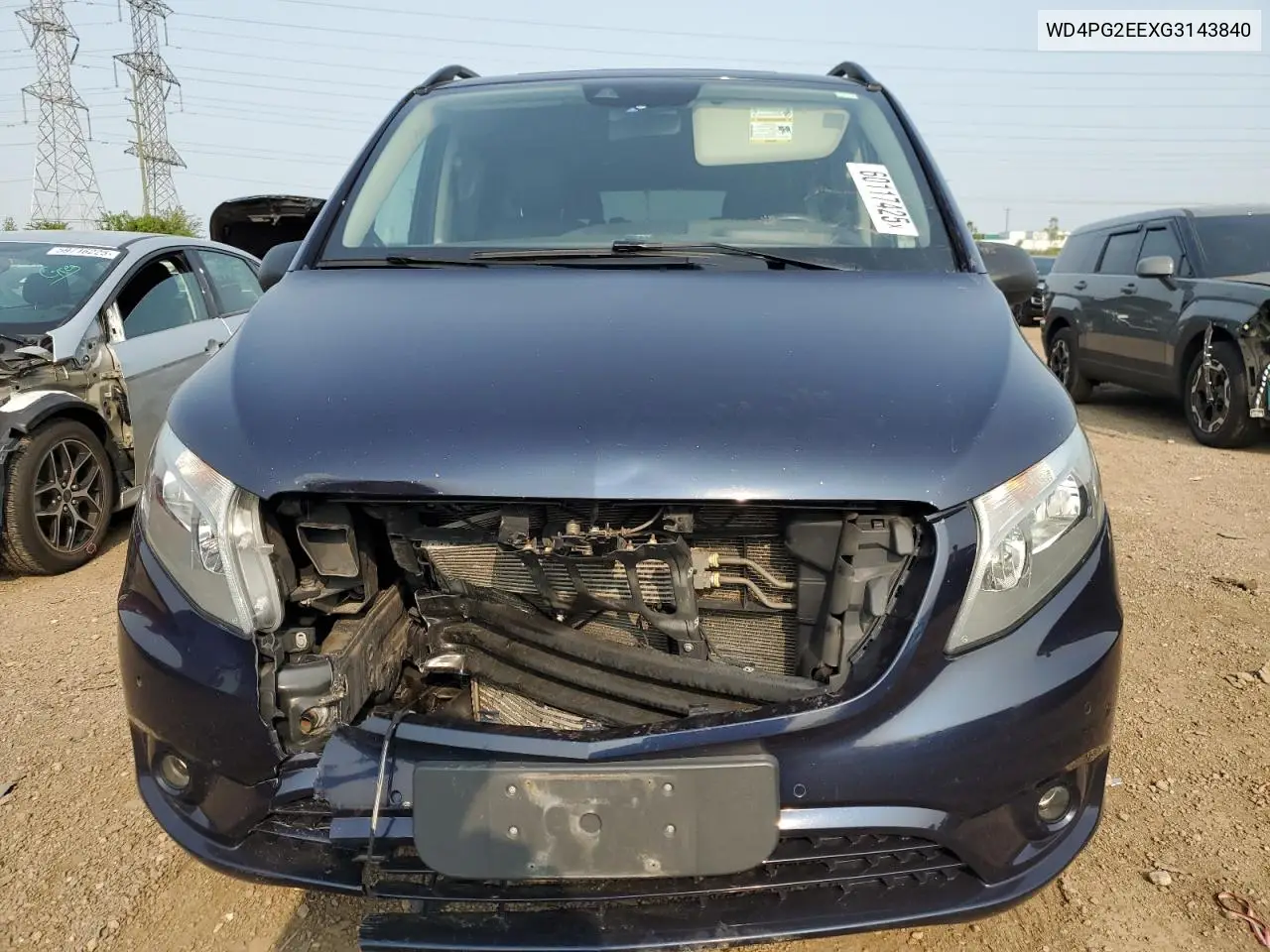 2016 Mercedes-Benz Metris VIN: WD4PG2EEXG3143840 Lot: 60117425