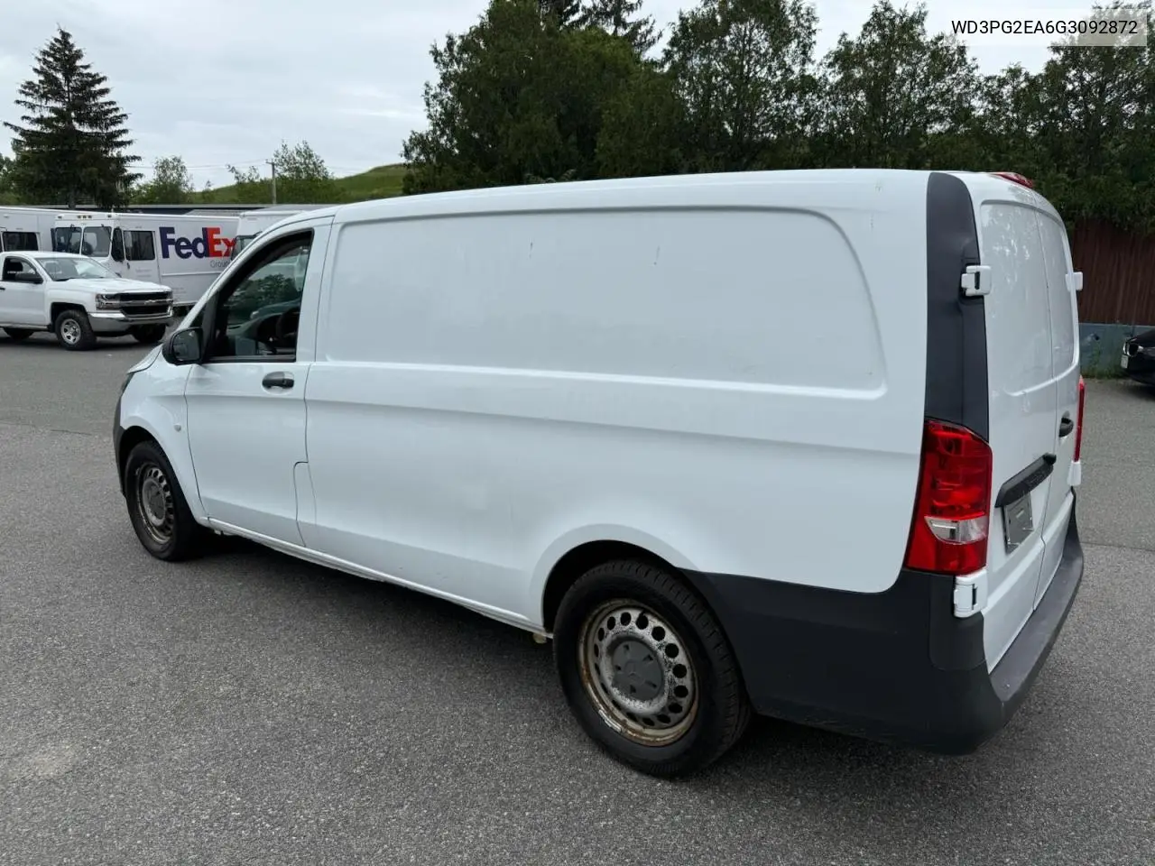 2016 Mercedes-Benz Metris VIN: WD3PG2EA6G3092872 Lot: 61676275