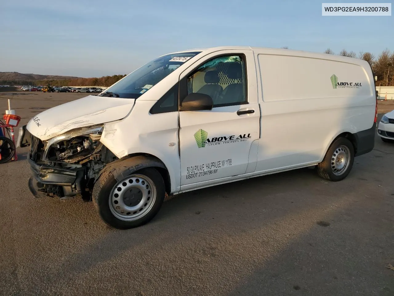 2017 Mercedes-Benz Metris VIN: WD3PG2EA9H3200788 Lot: 43724715