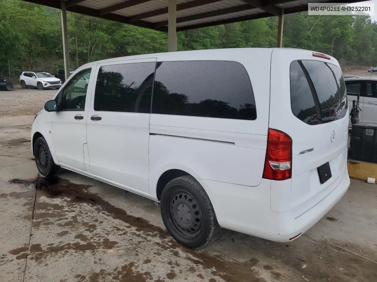 2017 Mercedes-Benz Metris VIN: WD4PG2EE4H3252201 Lot: 54687135