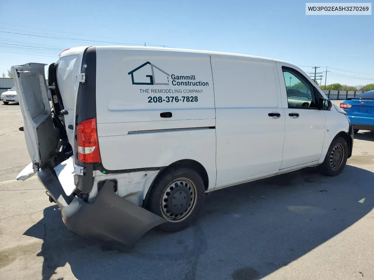 2017 Mercedes-Benz Metris VIN: WD3PG2EA5H3270269 Lot: 55990805