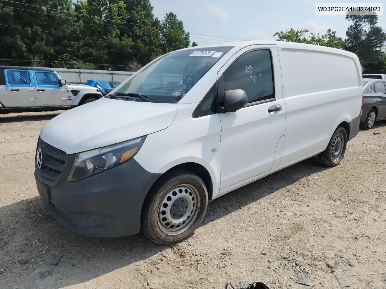 2017 Mercedes-Benz Metris VIN: WD3PG2EA4H3274023 Lot: 63776245