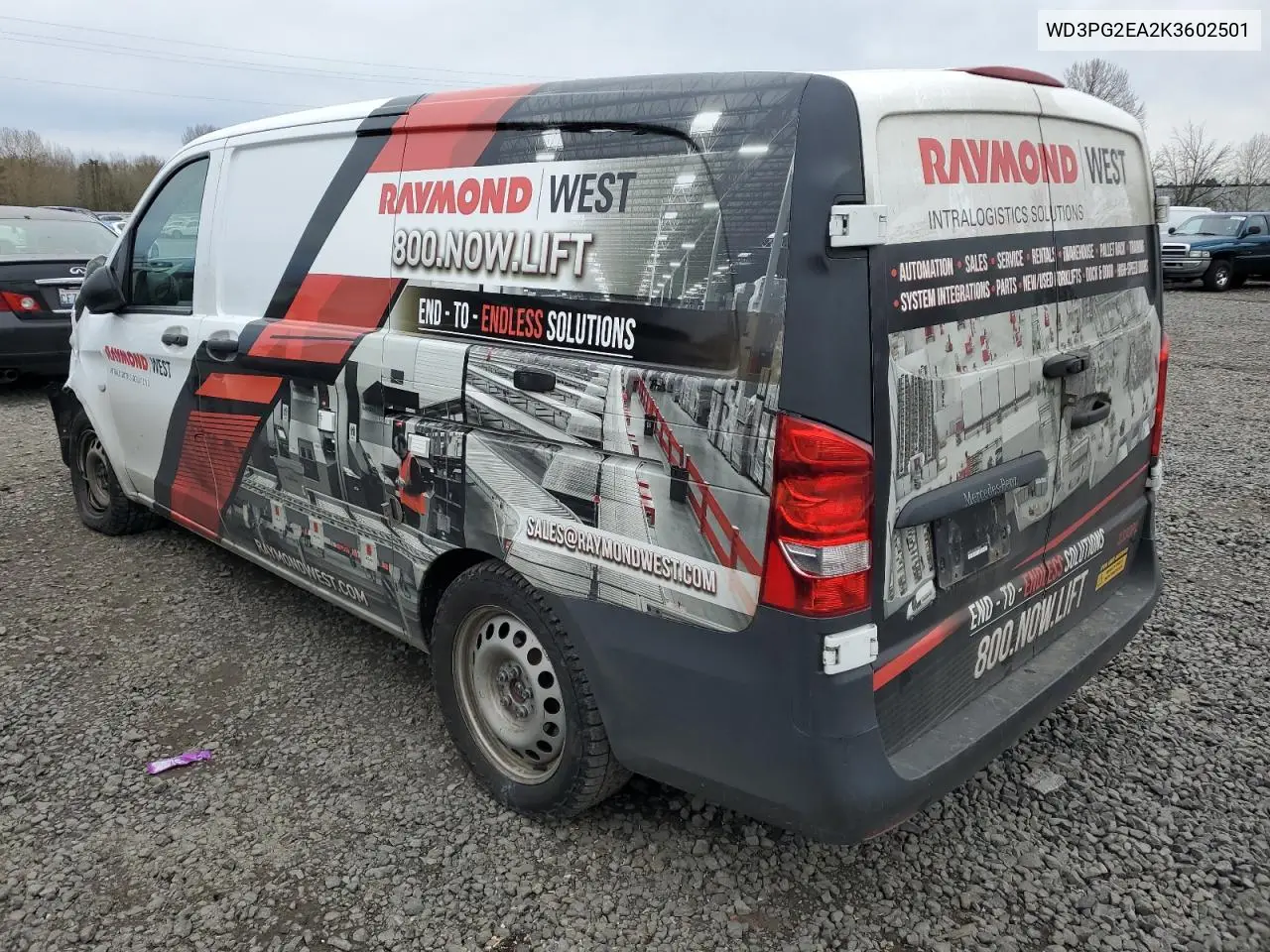 2019 Mercedes-Benz Metris VIN: WD3PG2EA2K3602501 Lot: 49818215