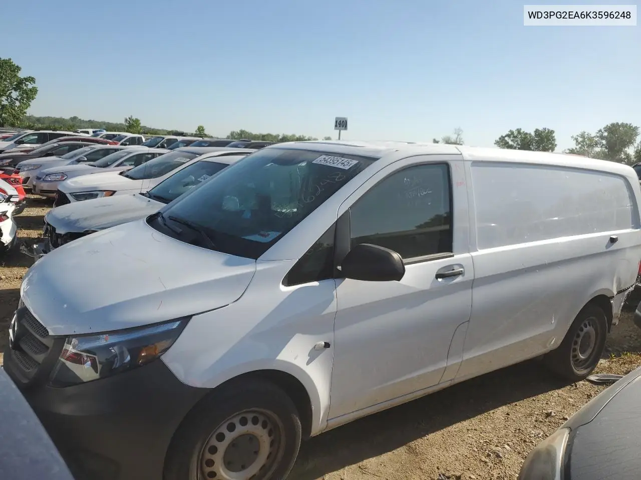 2019 Mercedes-Benz Metris VIN: WD3PG2EA6K3596248 Lot: 61276835