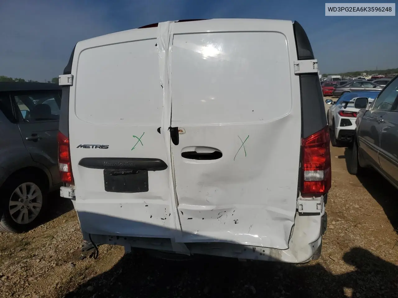 2019 Mercedes-Benz Metris VIN: WD3PG2EA6K3596248 Lot: 61276835