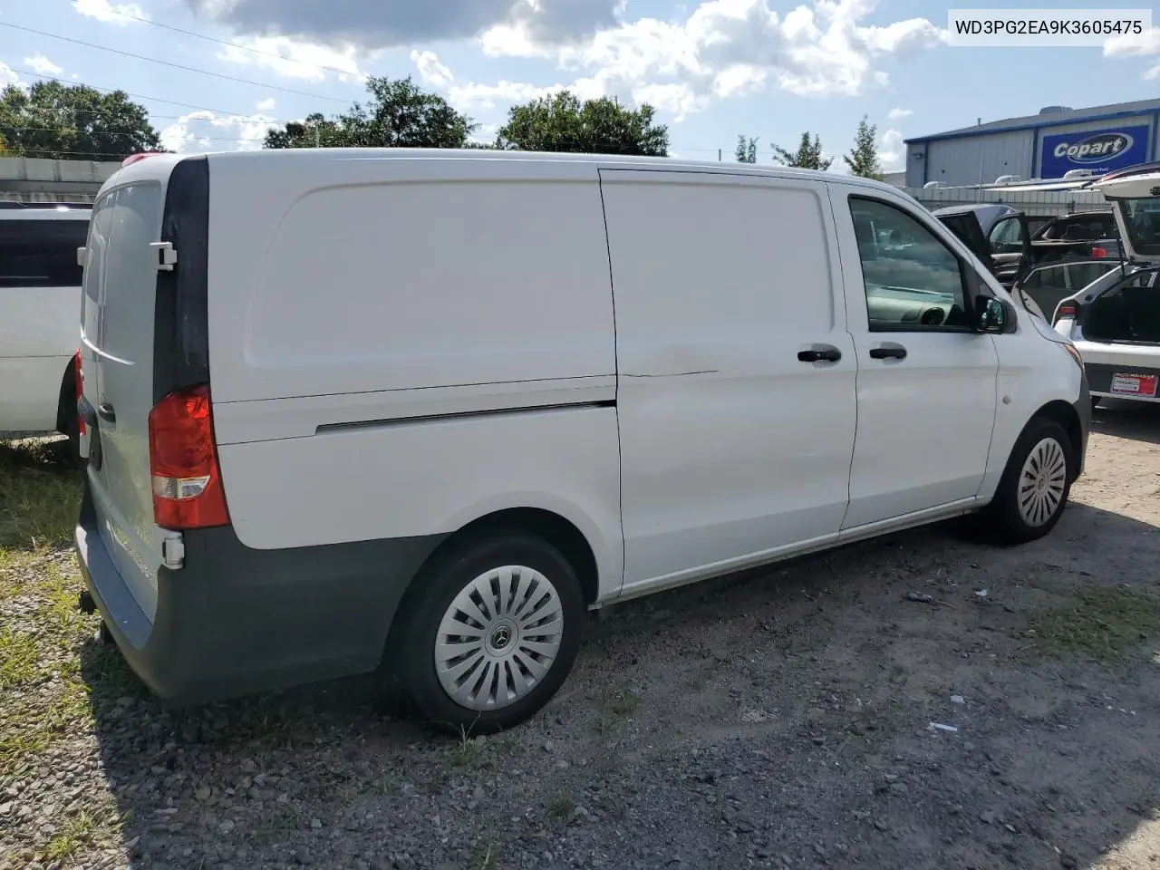 2019 Mercedes-Benz Metris VIN: WD3PG2EA9K3605475 Lot: 61710875