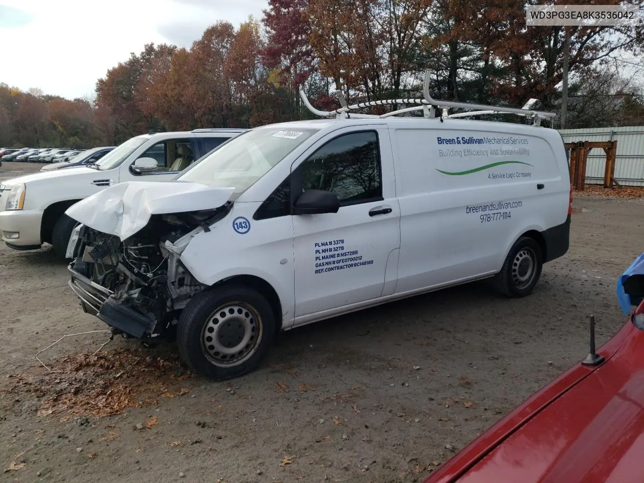 2019 Mercedes-Benz Metris VIN: WD3PG3EA8K3536042 Lot: 77706684