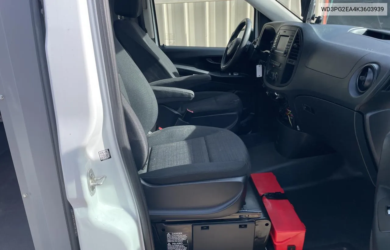 2019 Mercedes-Benz Metris VIN: WD3PG2EA4K3603939 Lot: 85077384