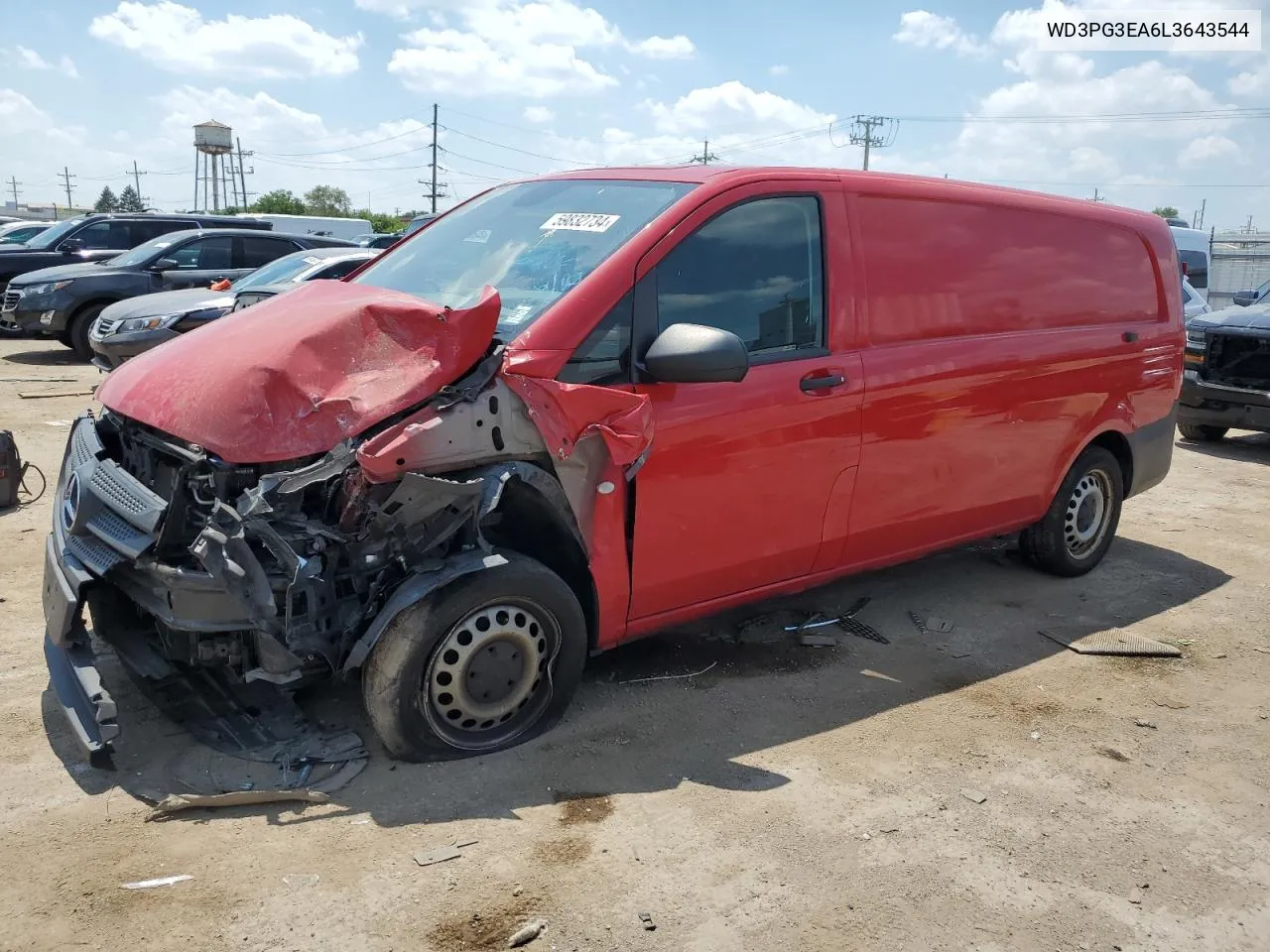 2020 Mercedes-Benz Metris VIN: WD3PG3EA6L3643544 Lot: 59832734