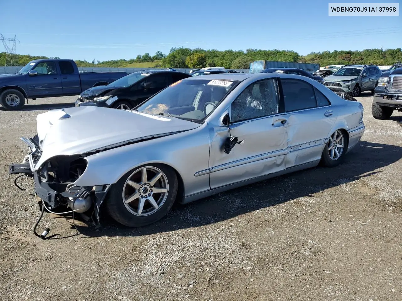 2001 Mercedes-Benz S 430 VIN: WDBNG70J91A137998 Lot: 51277265