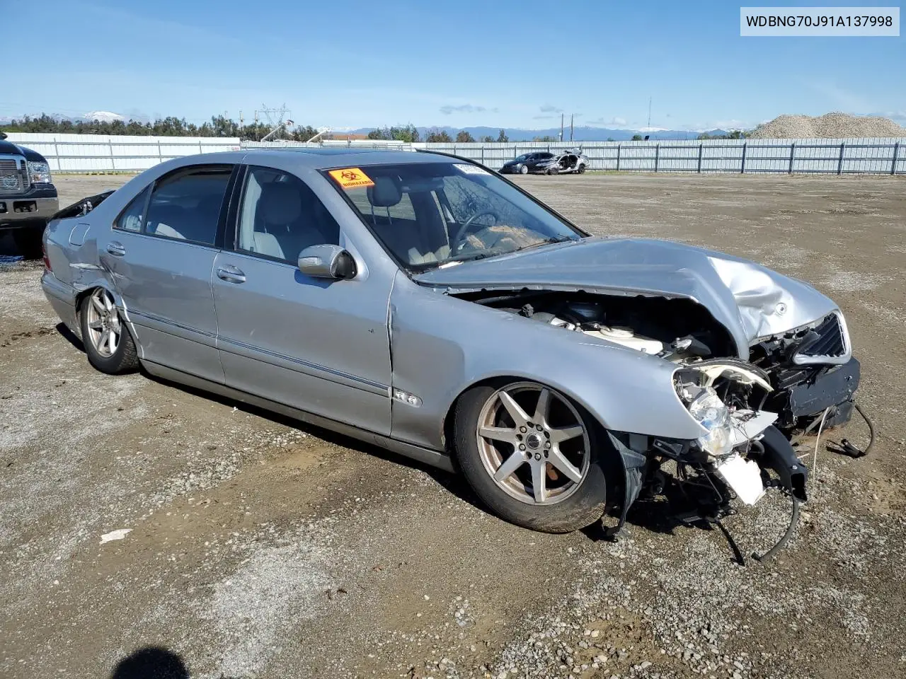 2001 Mercedes-Benz S 430 VIN: WDBNG70J91A137998 Lot: 51277265