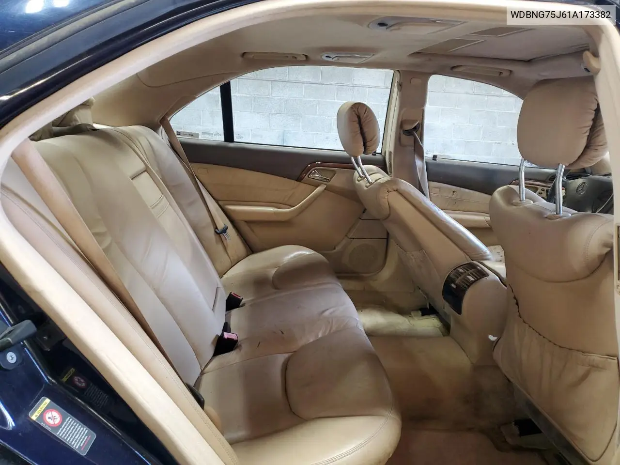 2001 Mercedes-Benz S 500 VIN: WDBNG75J61A173382 Lot: 56143675