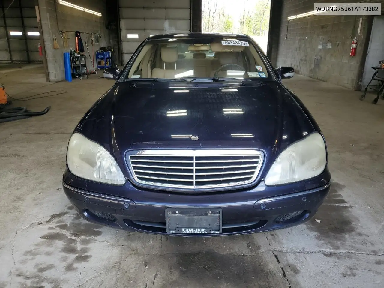 2001 Mercedes-Benz S 500 VIN: WDBNG75J61A173382 Lot: 56143675