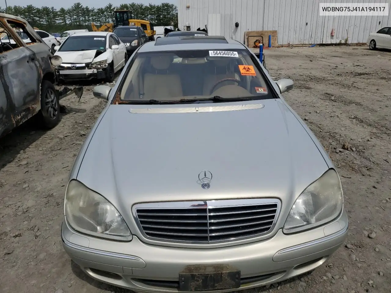 2001 Mercedes-Benz S 500 VIN: WDBNG75J41A194117 Lot: 56456055