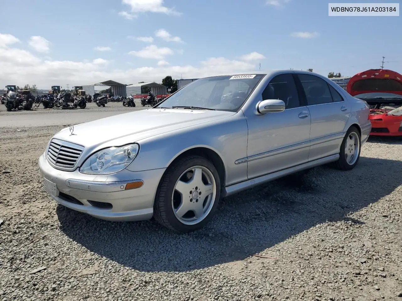 2001 Mercedes-Benz S 600 VIN: WDBNG78J61A203184 Lot: 58533935