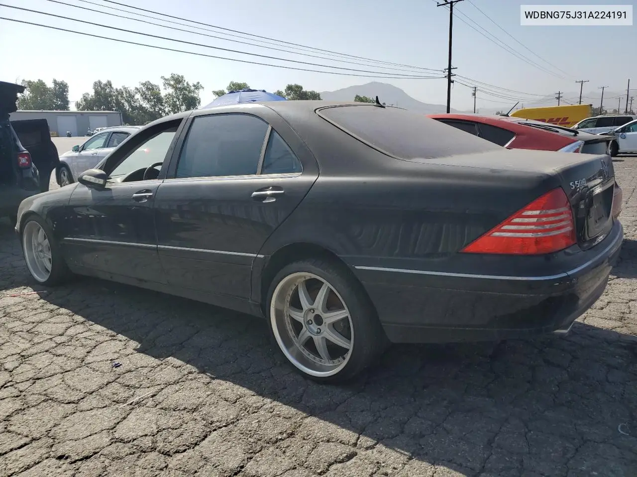 2001 Mercedes-Benz S 500 VIN: WDBNG75J31A224191 Lot: 62028365