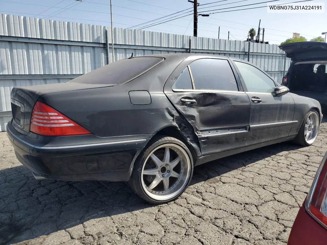 2001 Mercedes-Benz S 500 VIN: WDBNG75J31A224191 Lot: 62028365