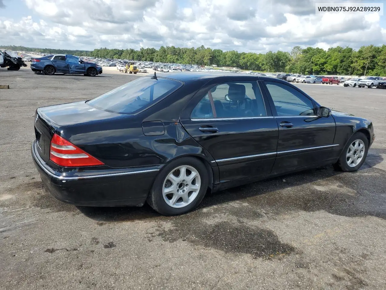 2002 Mercedes-Benz S 500 VIN: WDBNG75J92A289239 Lot: 59052135