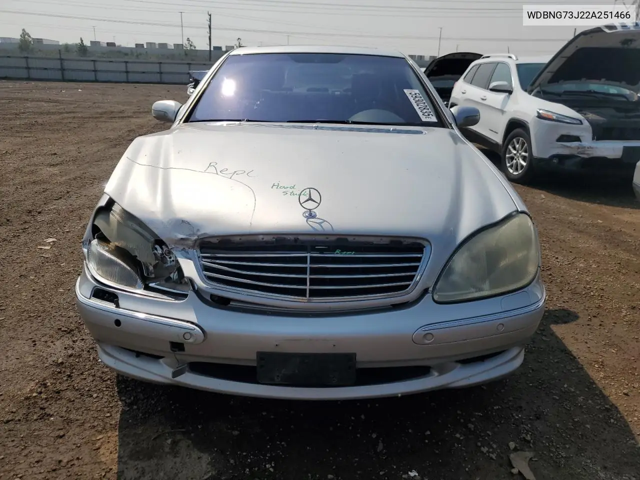 2002 Mercedes-Benz S 55 Amg VIN: WDBNG73J22A251466 Lot: 59302835