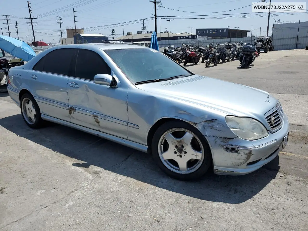 2002 Mercedes-Benz S 55 Amg VIN: WDBNG73J22A275167 Lot: 60819255