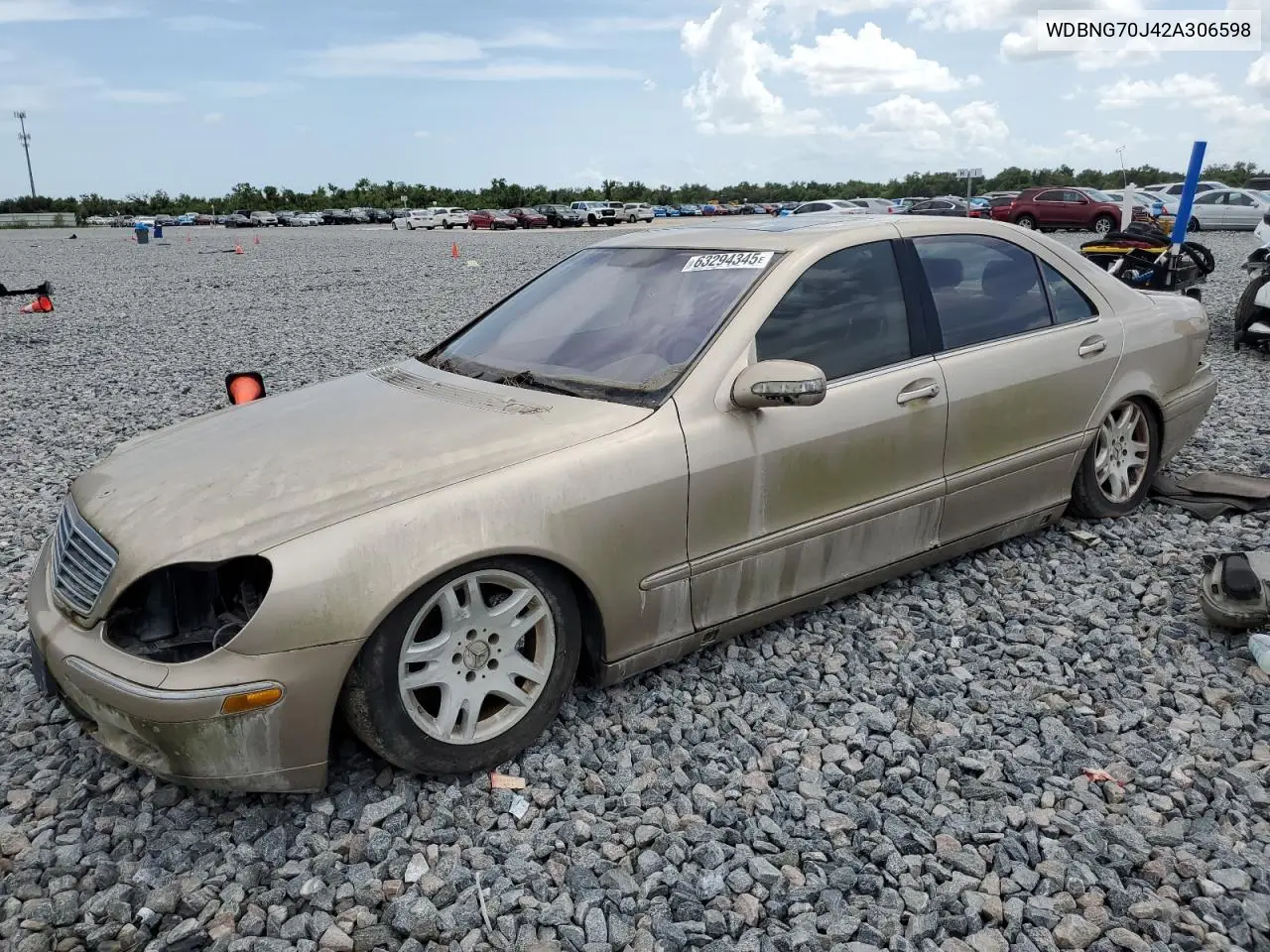 2002 Mercedes-Benz S 430 VIN: WDBNG70J42A306598 Lot: 63294345