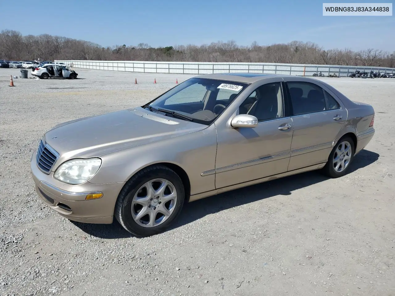 2003 Mercedes-Benz S 430 4Matic VIN: WDBNG83J83A344838 Lot: 48976625