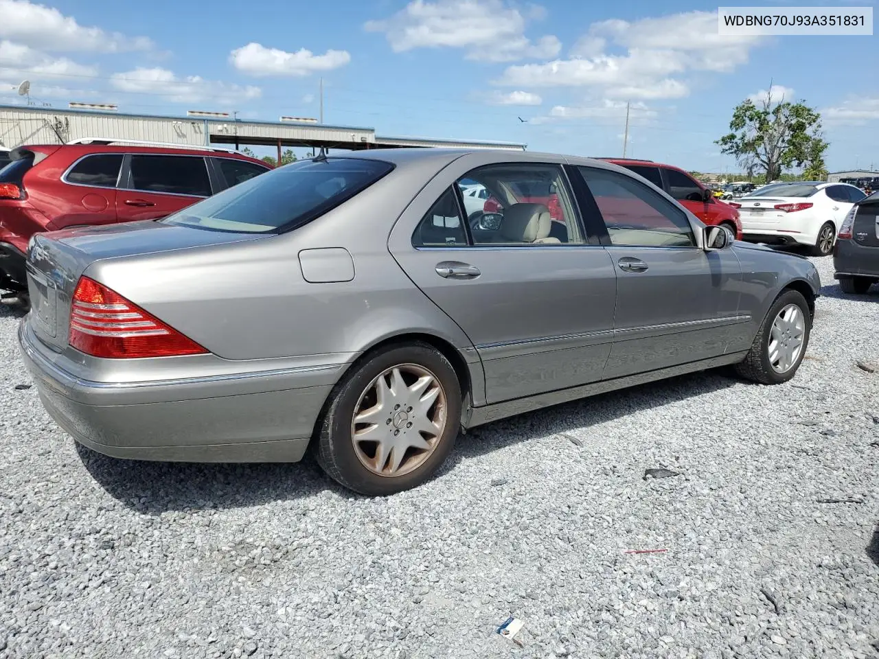 2003 Mercedes-Benz S 430 VIN: WDBNG70J93A351831 Lot: 52706965