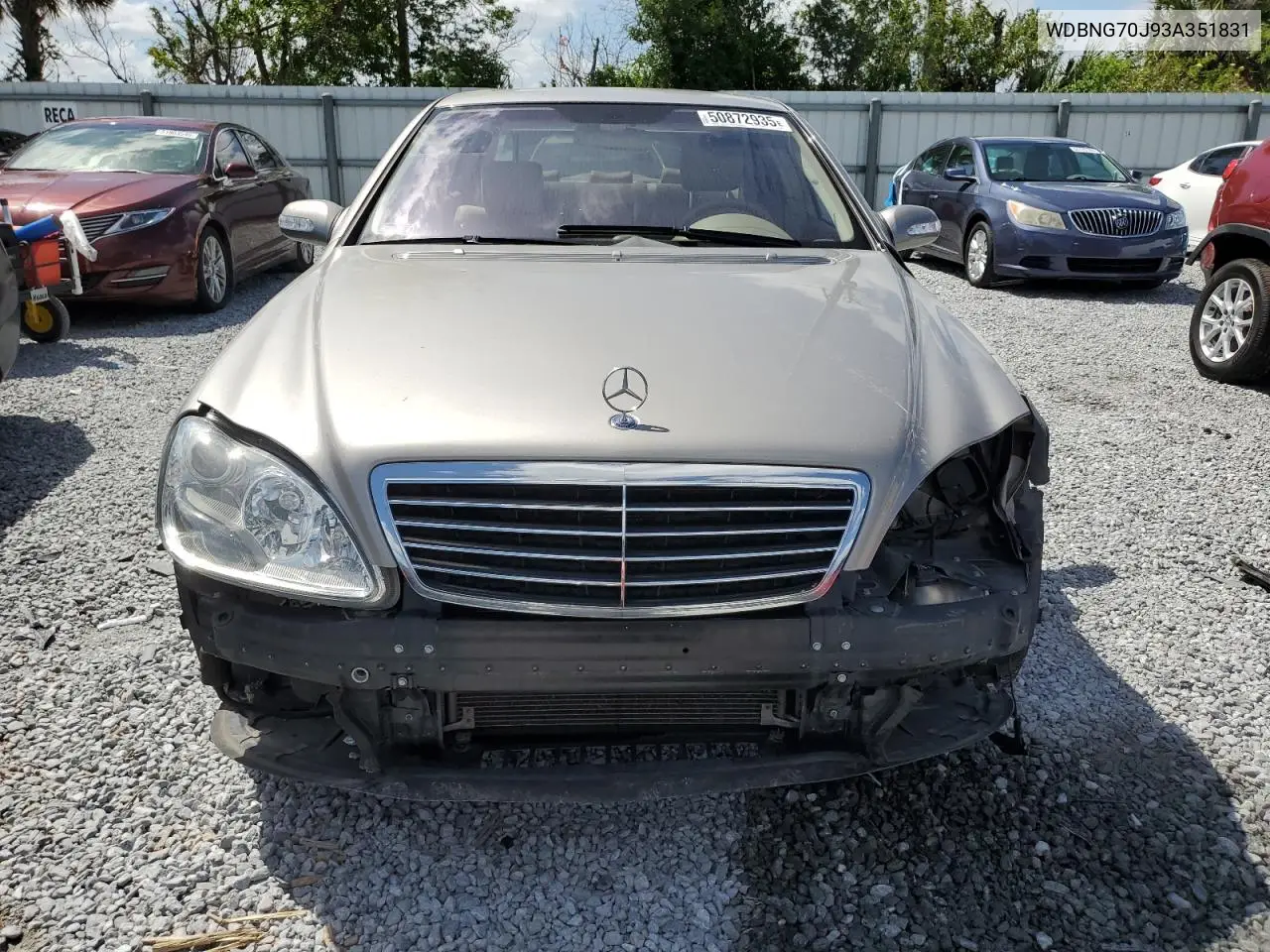 2003 Mercedes-Benz S 430 VIN: WDBNG70J93A351831 Lot: 52706965