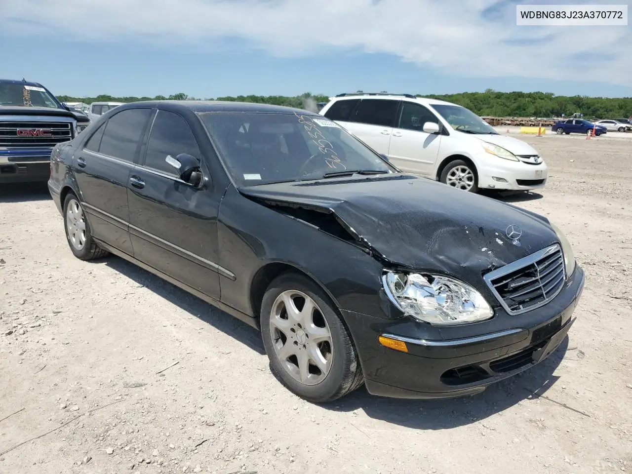 2003 Mercedes-Benz S 430 4Matic VIN: WDBNG83J23A370772 Lot: 56353385