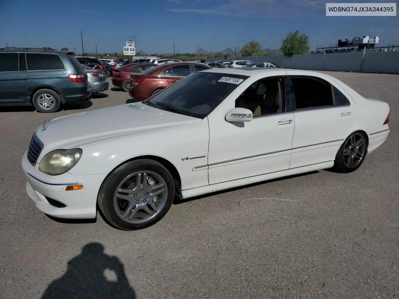 2003 Mercedes-Benz S 55 Amg VIN: WDBNG74JX3A344395 Lot: 61697155