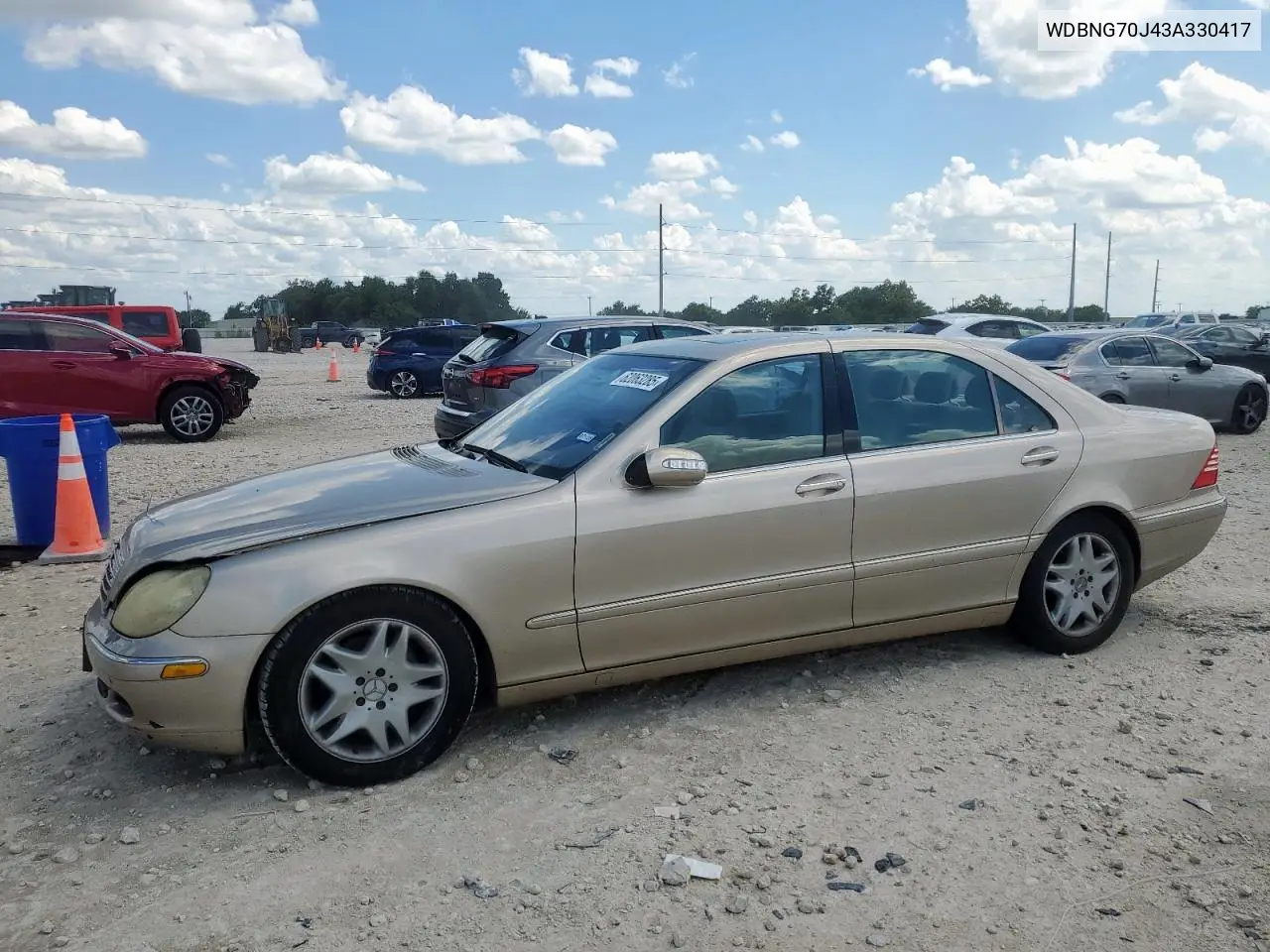 2003 Mercedes-Benz S 430 VIN: WDBNG70J43A330417 Lot: 62063285