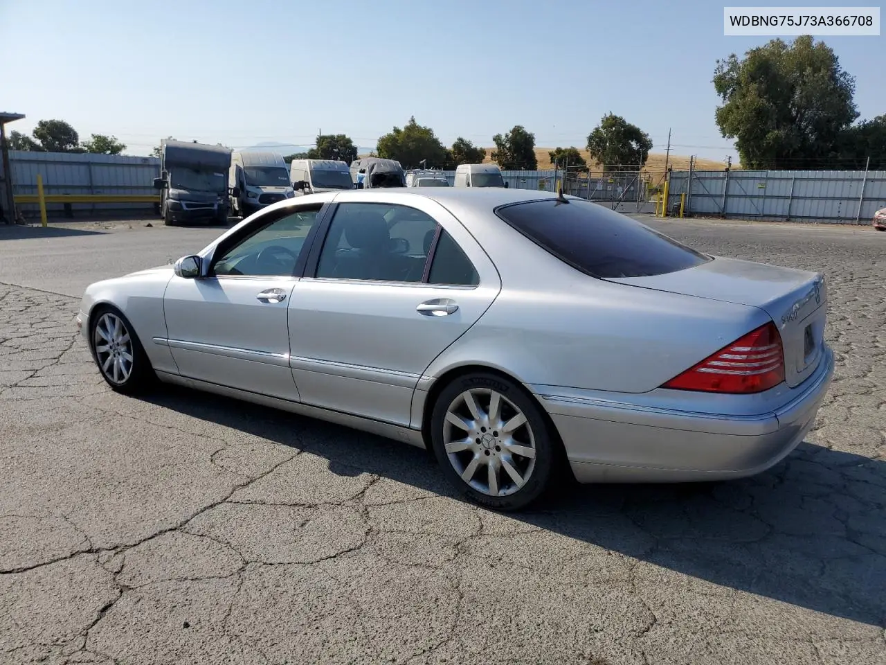 2003 Mercedes-Benz S 500 VIN: WDBNG75J73A366708 Lot: 63537625