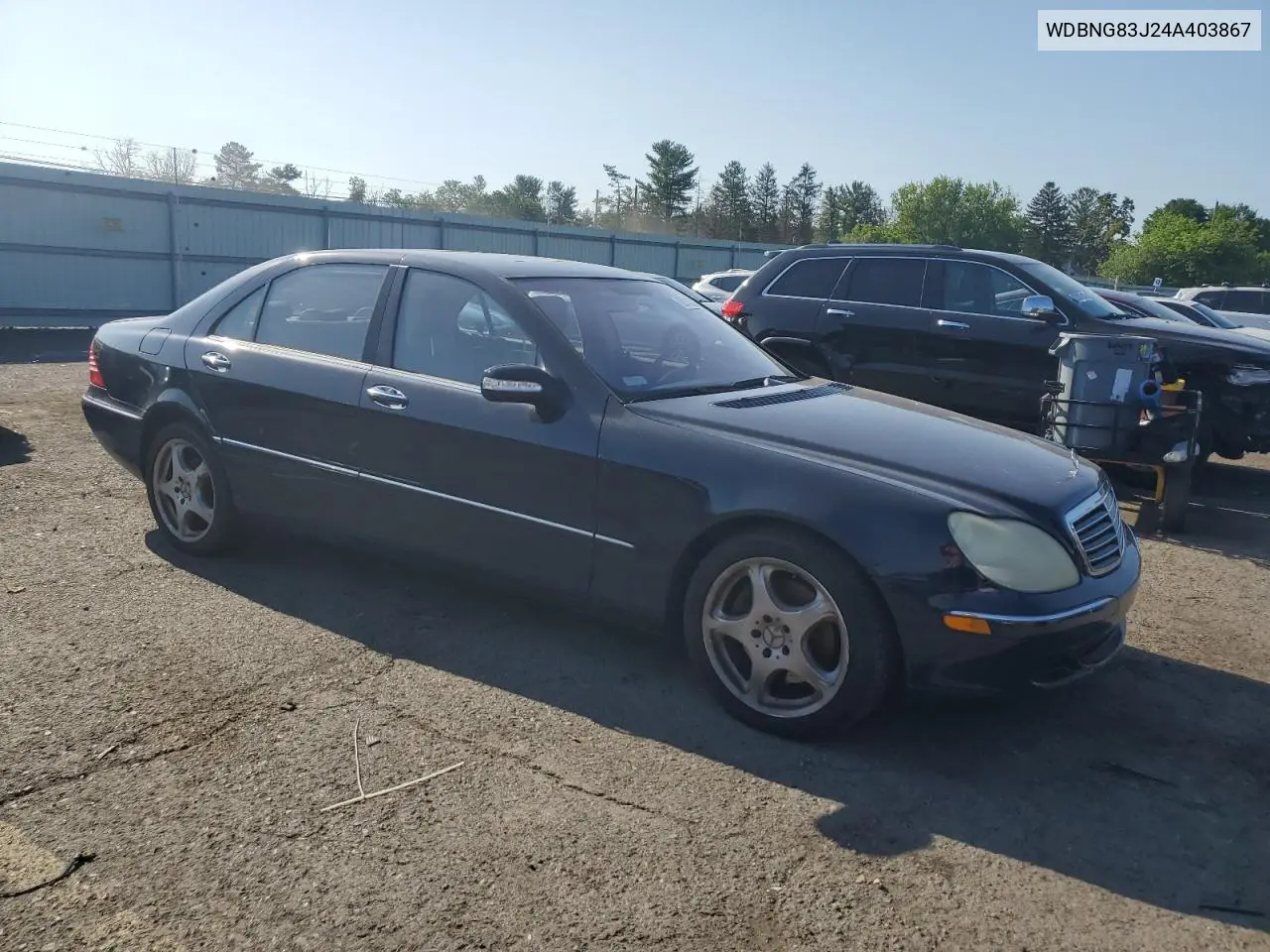 2004 Mercedes-Benz S 430 4Matic VIN: WDBNG83J24A403867 Lot: 62317885