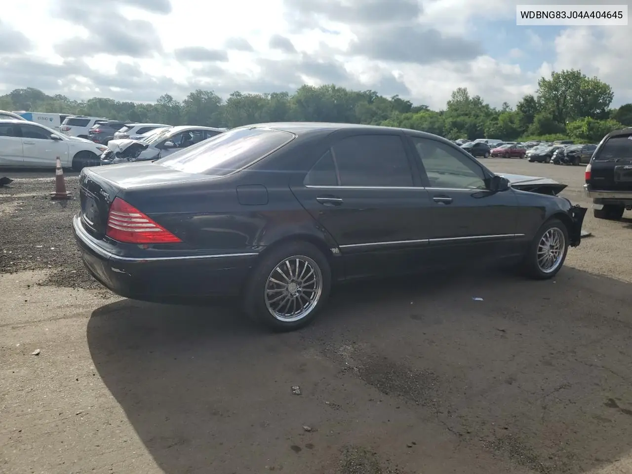 2004 Mercedes-Benz S 430 4Matic VIN: WDBNG83J04A404645 Lot: 63104645