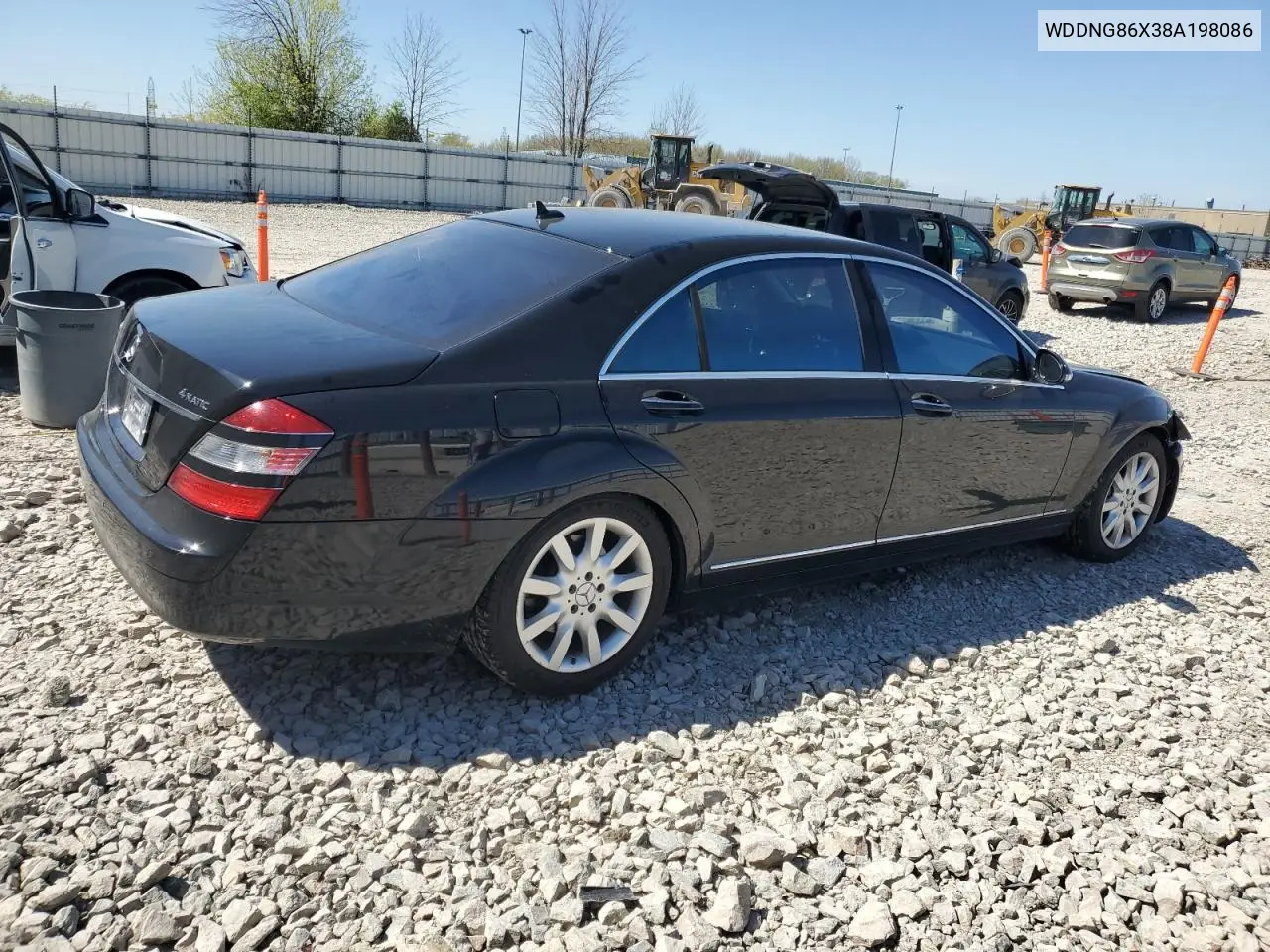 2008 Mercedes-Benz S 550 4Matic VIN: WDDNG86X38A198086 Lot: 55958985