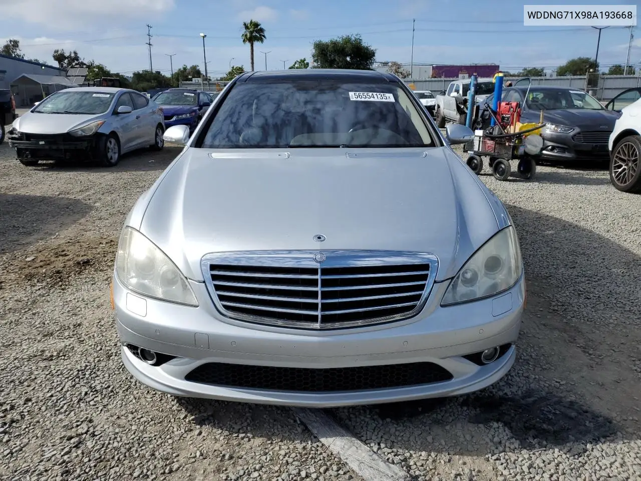 2008 Mercedes-Benz S 550 VIN: WDDNG71X98A193668 Lot: 56554135