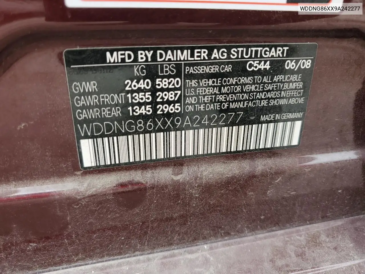 2009 Mercedes-Benz S 550 4Matic VIN: WDDNG86XX9A242277 Lot: 65048985