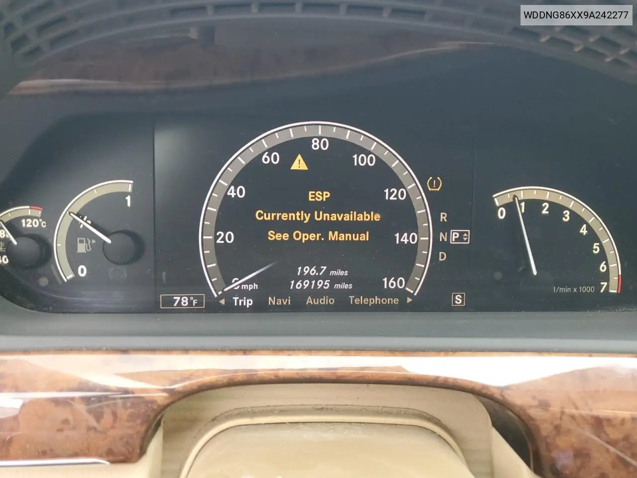 2009 Mercedes-Benz S 550 4Matic VIN: WDDNG86XX9A242277 Lot: 65048985
