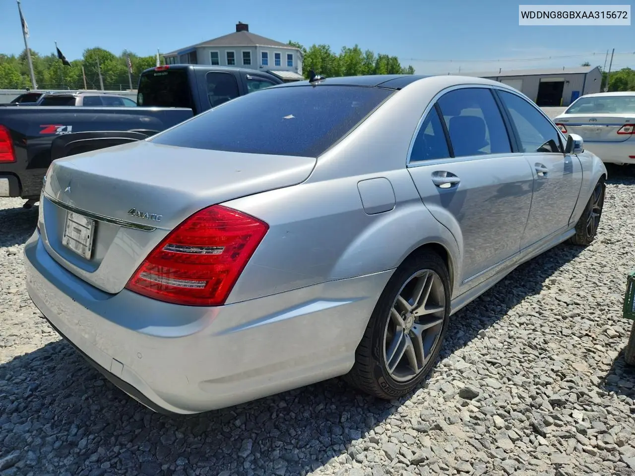 2010 Mercedes-Benz S 550 4Matic VIN: WDDNG8GBXAA315672 Lot: 56815645