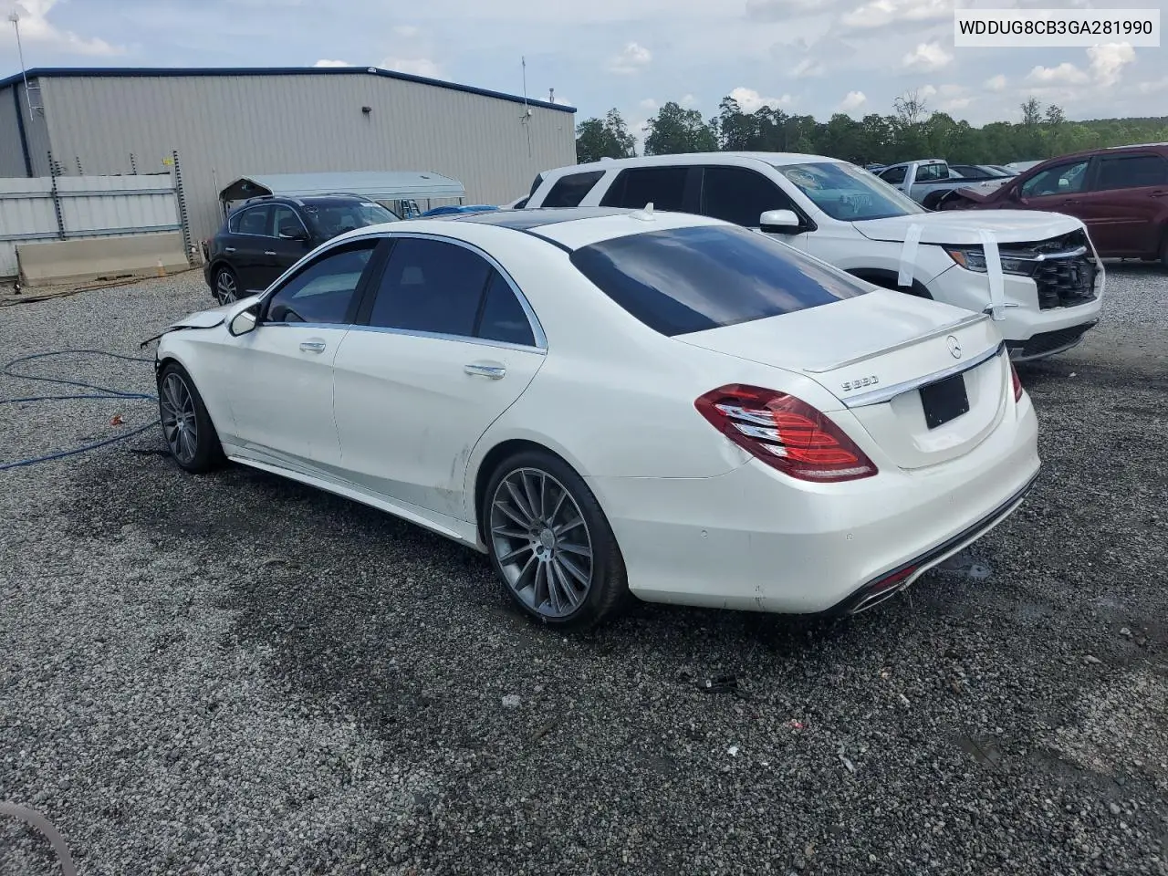2016 Mercedes-Benz S 550 VIN: WDDUG8CB3GA281990 Lot: 55293385
