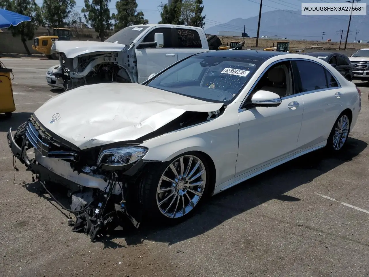 2016 Mercedes-Benz S 550 4Matic VIN: WDDUG8FBXGA275681 Lot: 62594235