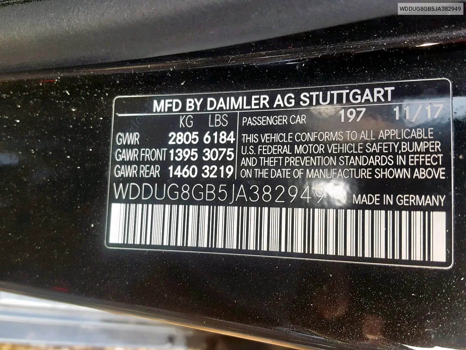 2018 Mercedes-Benz S 560 4Matic VIN: WDDUG8GB5JA382949 Lot: 44189269