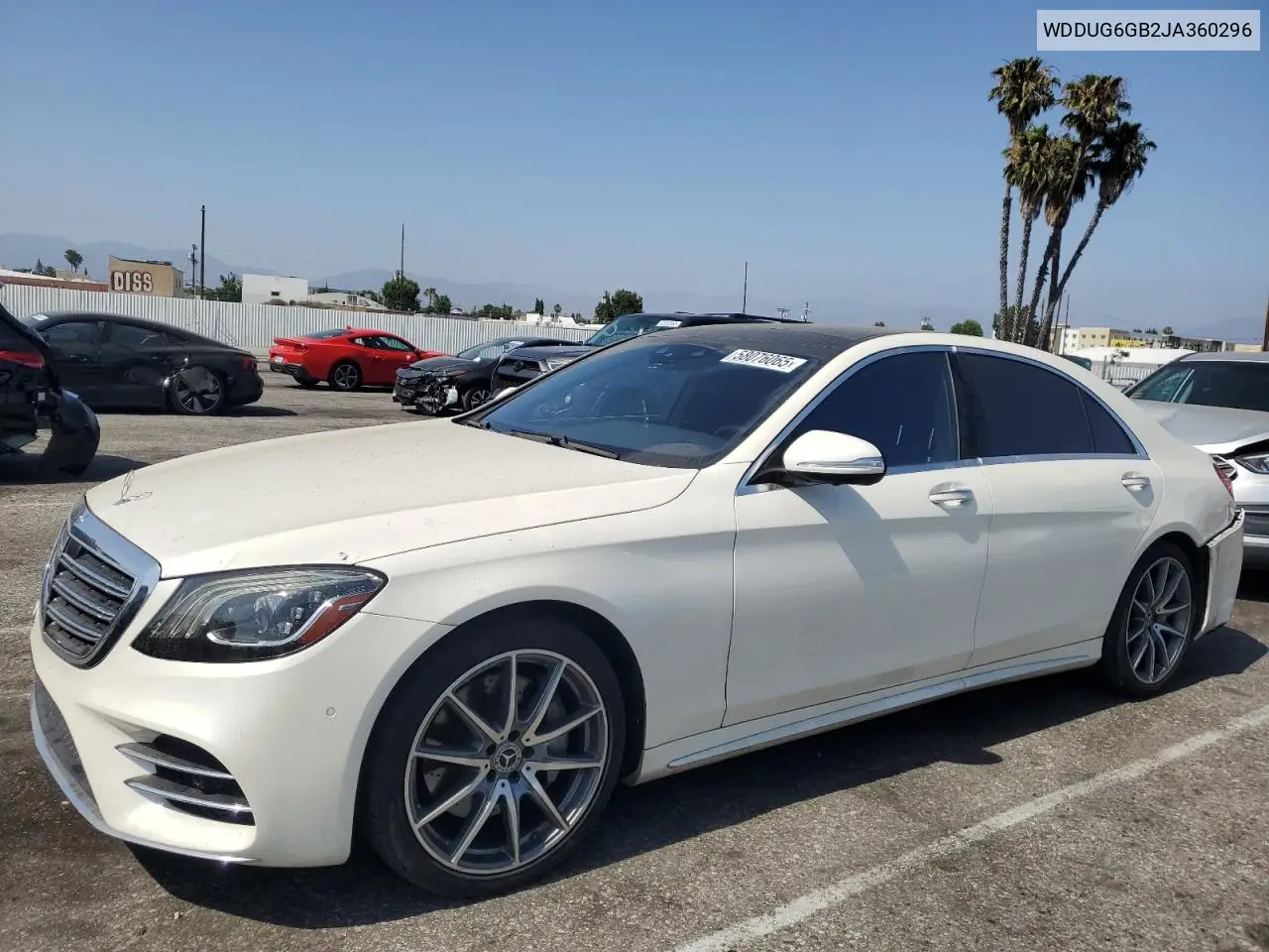 2018 Mercedes-Benz S 450 VIN: WDDUG6GB2JA360296 Lot: 58076065