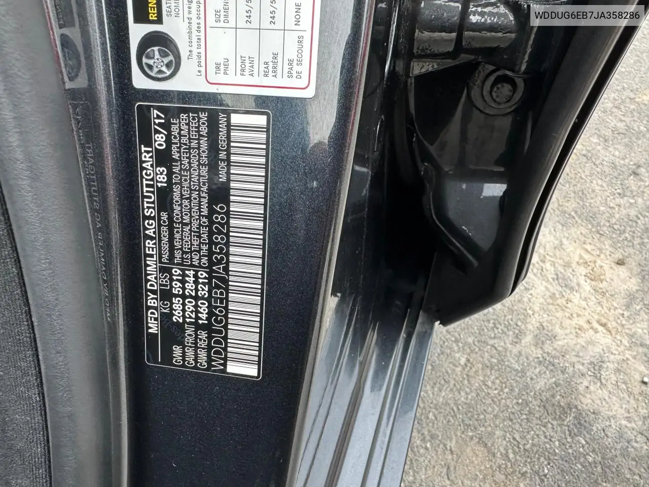 2018 Mercedes-Benz S 450 4Matic VIN: WDDUG6EB7JA358286 Lot: 62898215