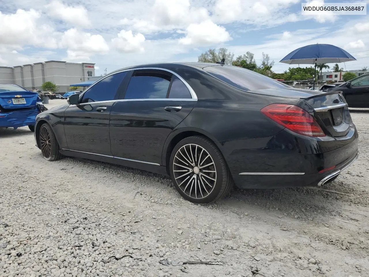 2018 Mercedes-Benz S 450 VIN: WDDUG6GB5JA368487 Lot: 62921355