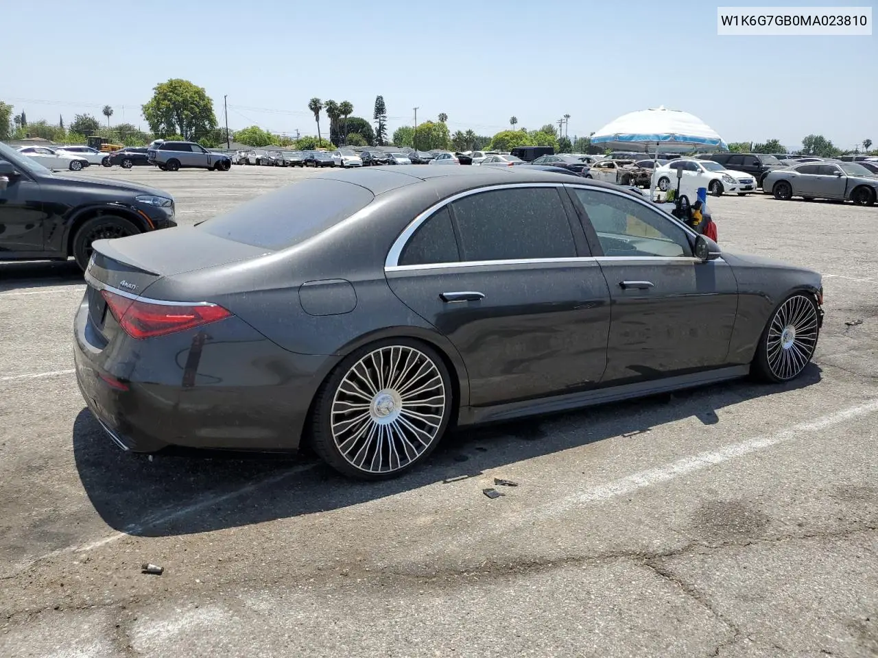 2021 Mercedes-Benz S 580 4Matic VIN: W1K6G7GB0MA023810 Lot: 61947495