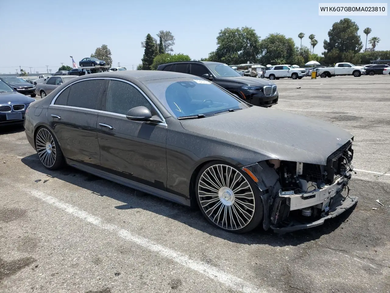 2021 Mercedes-Benz S 580 4Matic VIN: W1K6G7GB0MA023810 Lot: 61947495