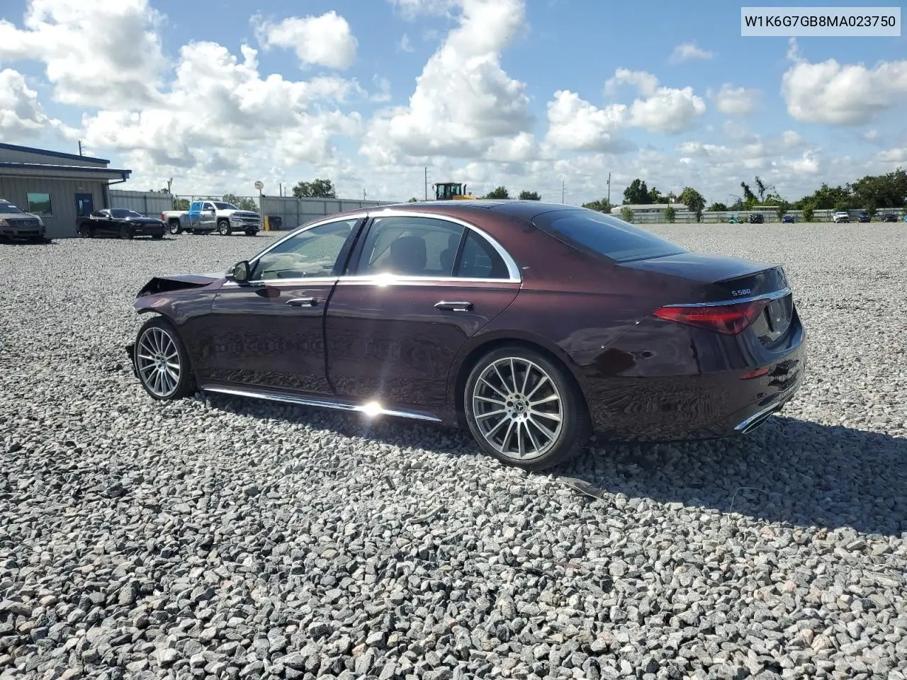 2021 Mercedes-Benz S 580 4Matic VIN: W1K6G7GB8MA023750 Lot: 62541835