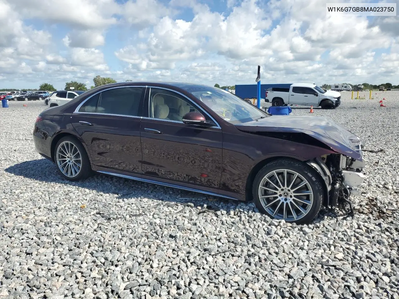 2021 Mercedes-Benz S 580 4Matic VIN: W1K6G7GB8MA023750 Lot: 62541835